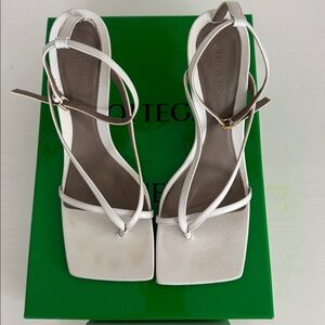 Bottega Veneta Cream Strappy Sandals